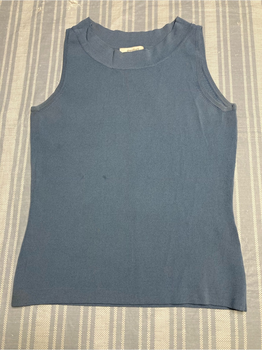 Dressbarn light blue ribbed tank top.